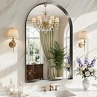MYSUNORIA 30x48 Arch Black Bathroom Mirror - Tempered Glass Vanity Wall Mirror with Deep Frame, Hanging or Leaning for Bedroom Entryway