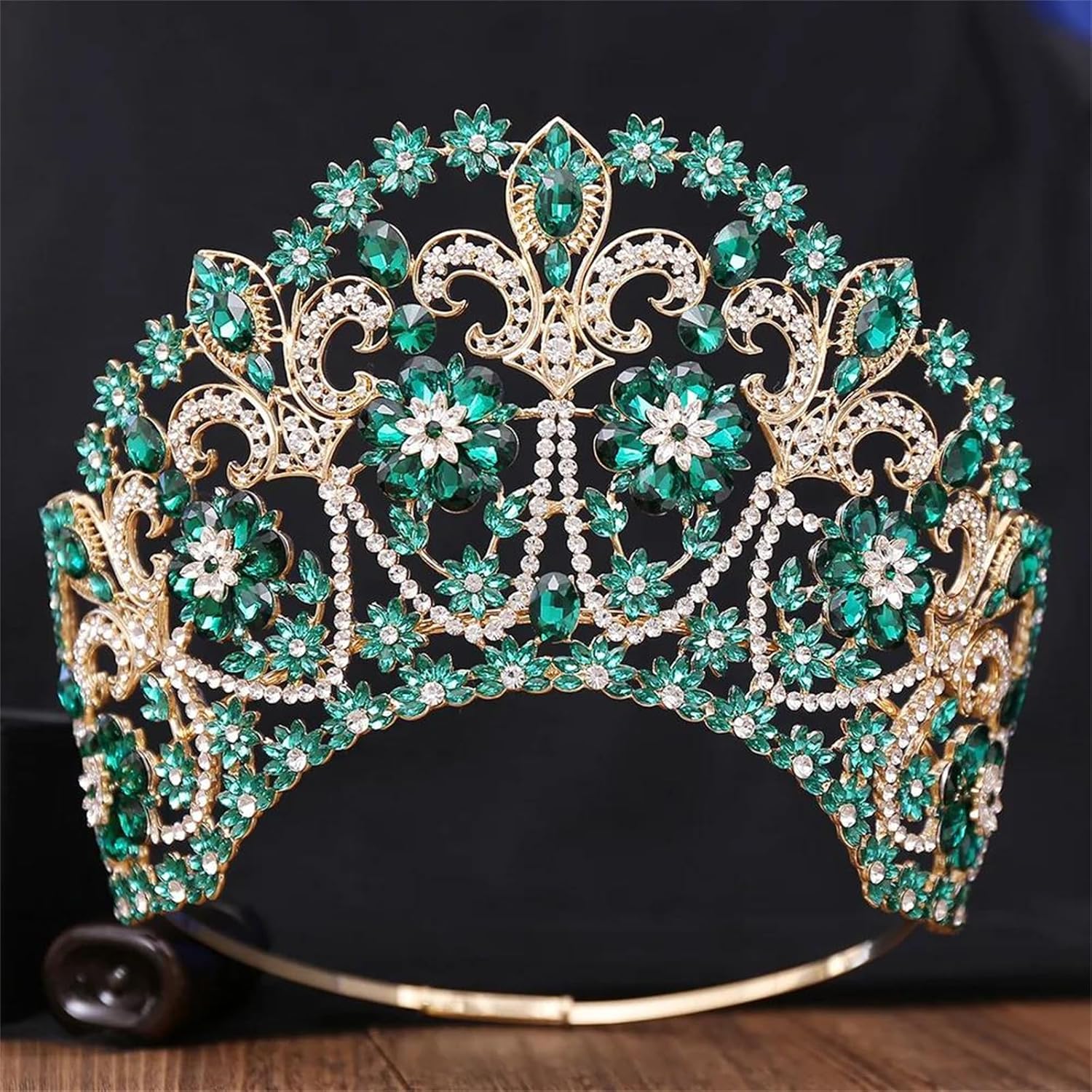Tall Large Crystal Tiara Crown For Women Royal Queen Rhinestone Headpiece Bridal Wedding Prom Pageant Hair Accessories