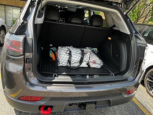 Miniatura 4 de Red de carga organizadora de maletero trasero para Jeep Renegade 2015-2023 – Red de carga estilo piso para SUV – Organizador de maletero de coche de