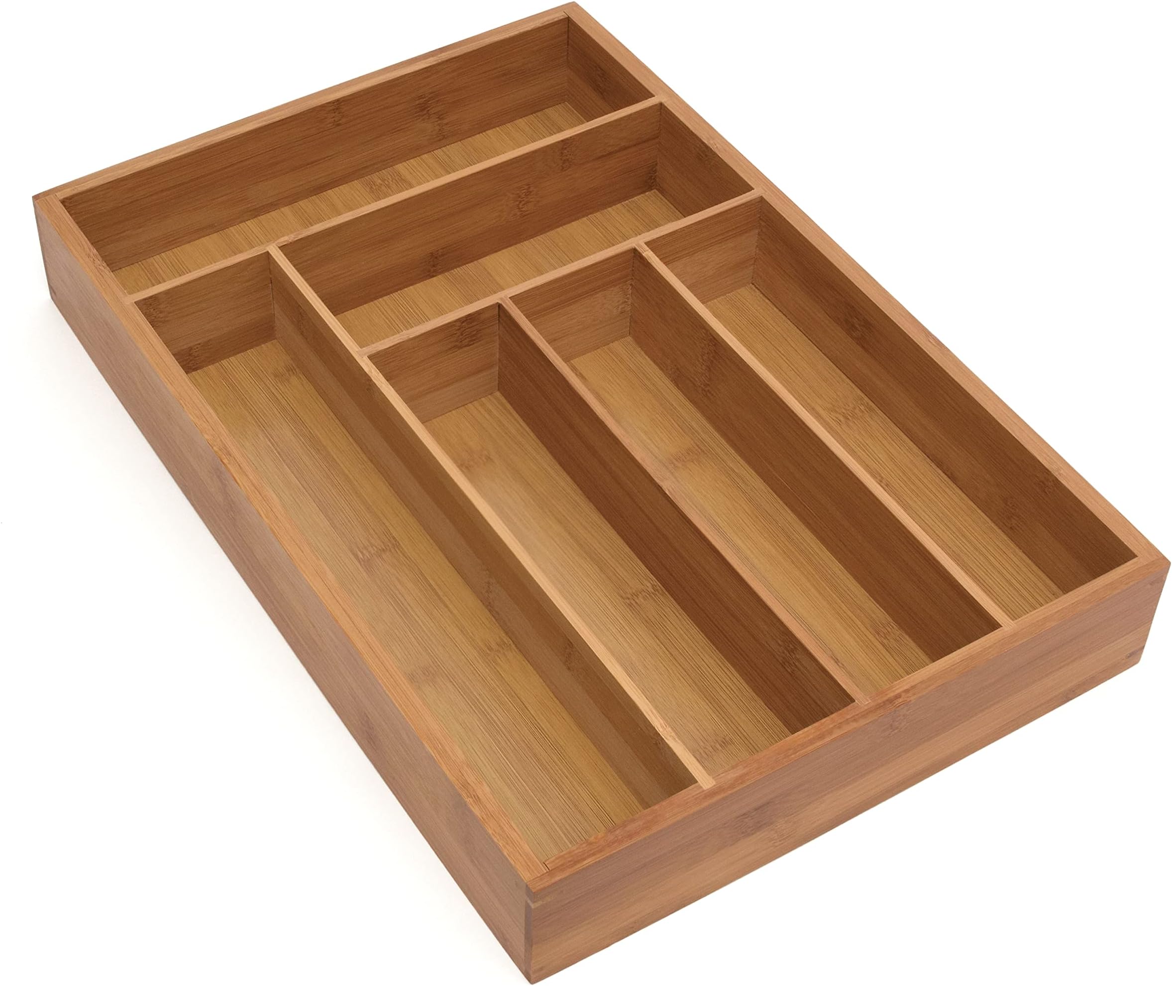 Lipper International8878 Bamboo Wood Deep Flatware Organizer with 6 Compartments, 12" x 17-1/2" x 2-1/2"