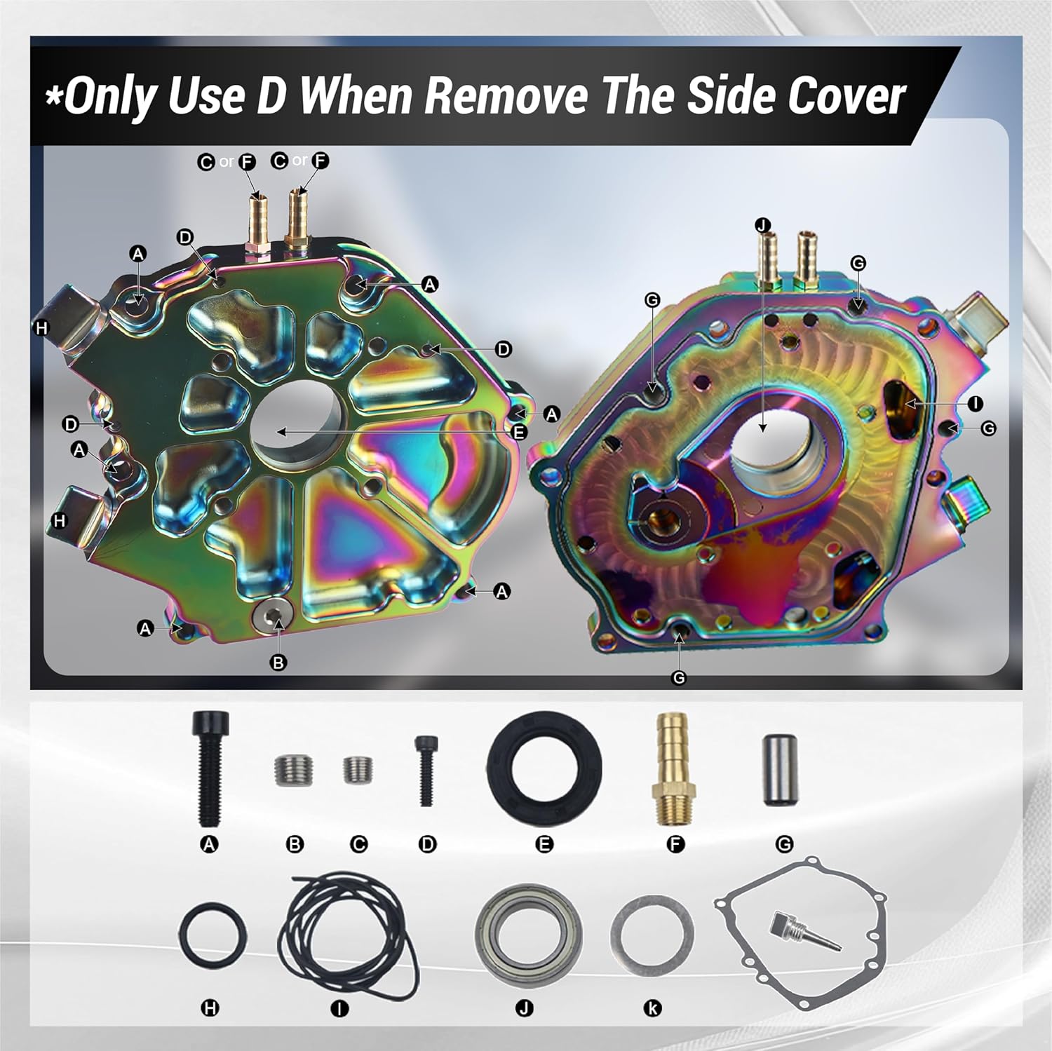 Dual Bearing Die-casting Sidecover For GX200/Clone Predator 212/196cc Hemi, Ghost, Tillotson 212 and 224 Engine Colorful
