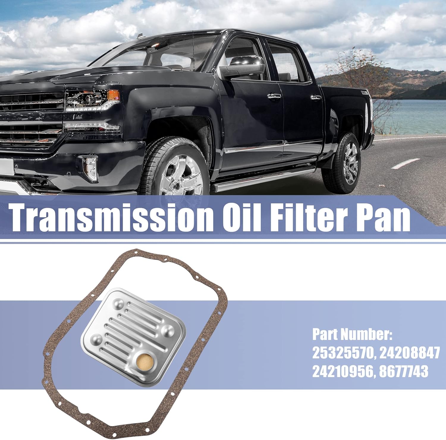 X AUTOHAUX 1 Set 25325570 24208847 24210956 8677743 Transmission Filter Oil Pan Gasket for Chevrolet Silverado 2500 HD 6.0L 2001-2008 TF329