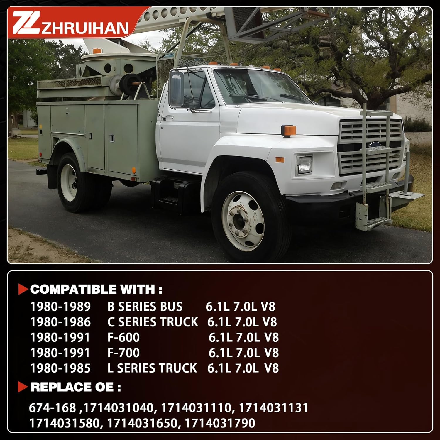 Left Exhaust Manifold Kit With 1980-1989 B Series Bus, 1980-1986 C Series Truck,1980-1991 F600&F700,1980-1985 L Series Truck 6.1L&7.0L V8 engine, OE: 674-168 EPA