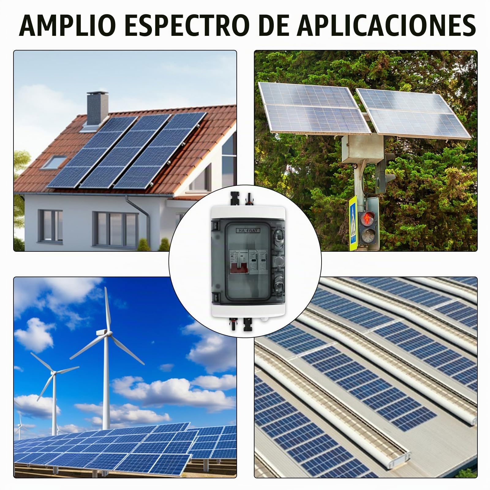 Protección contra Sobretensiones Fotovoltaica, 1 Entradas Y 1 Salidas Disyuntor DC Disyuntor Protección contra Rayos 1 Cuerdas 1000V DC 40A 20-40KA Caja Conexión Generador Caja Conexión Solar IP65