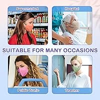 Vista 7 de FENFEN Mascarillas KN95 desechables para adultos, paquete de 50 máscaras KN95 de protección de 5 capas, transpirables, cómodas, máscaras