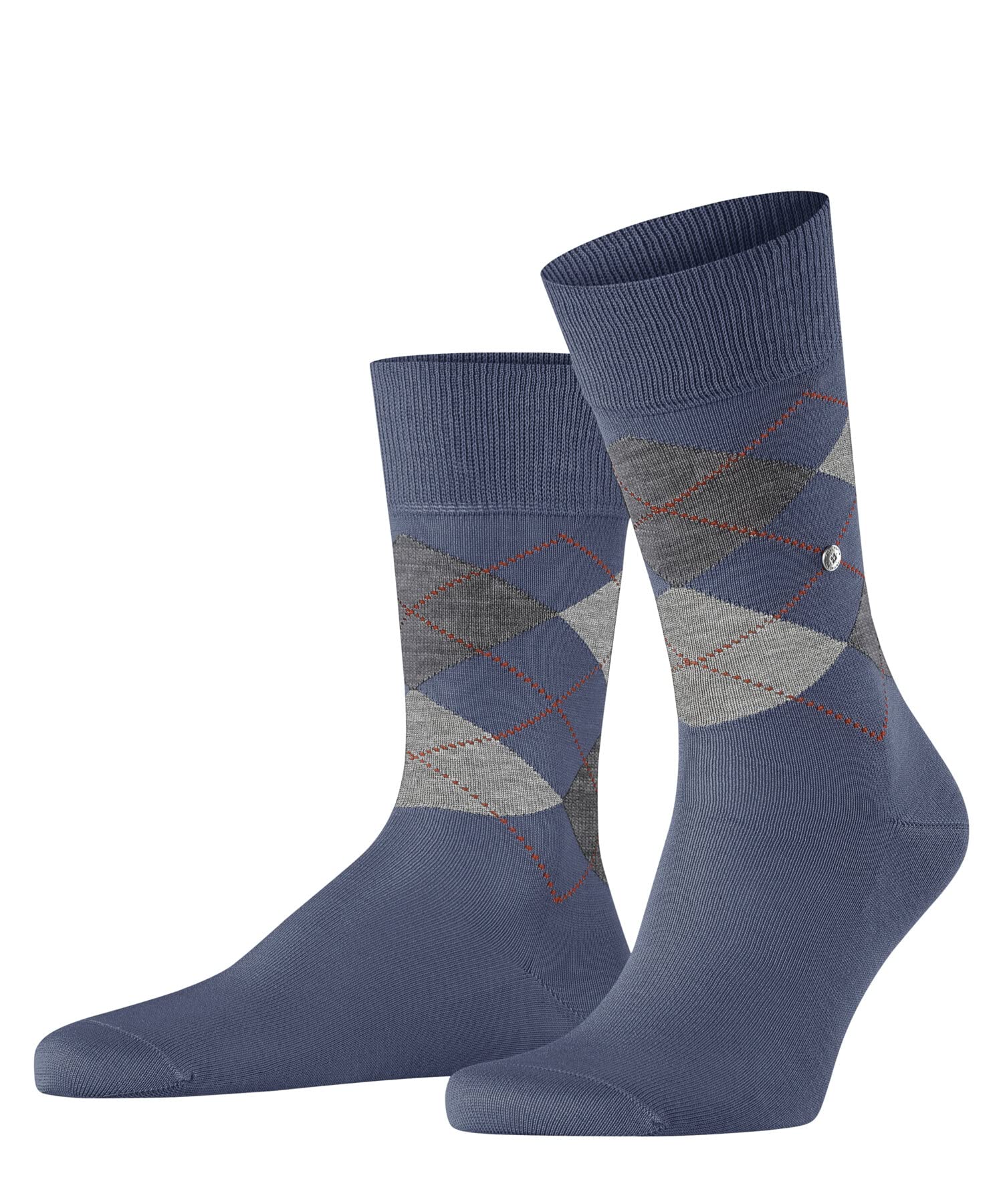 Burlington Men's Manchester M So Cotton Patterned 1 Pair Socks, Blue Jeans Melange 6274, 11-14