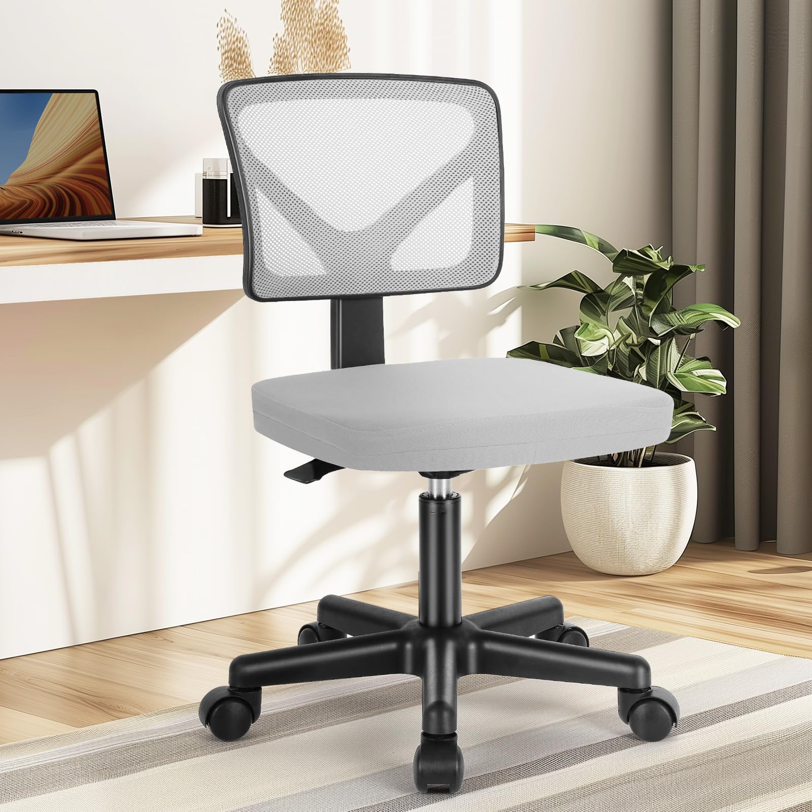 Bürostuhl Ohne Armlehnen – Höhenverstellbar & Kompakt – Mit Rollen Für Homeoffice & Kleine Räume