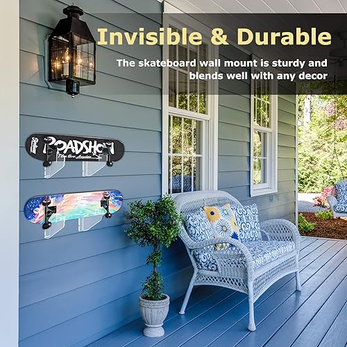 Miniatura 2 de UCINNOVATE 4 paquetes de 4 soportes de pared de acrílico de 16 pulgadas de grosor soporte de snowboard transparente para soporte de almacenamiento