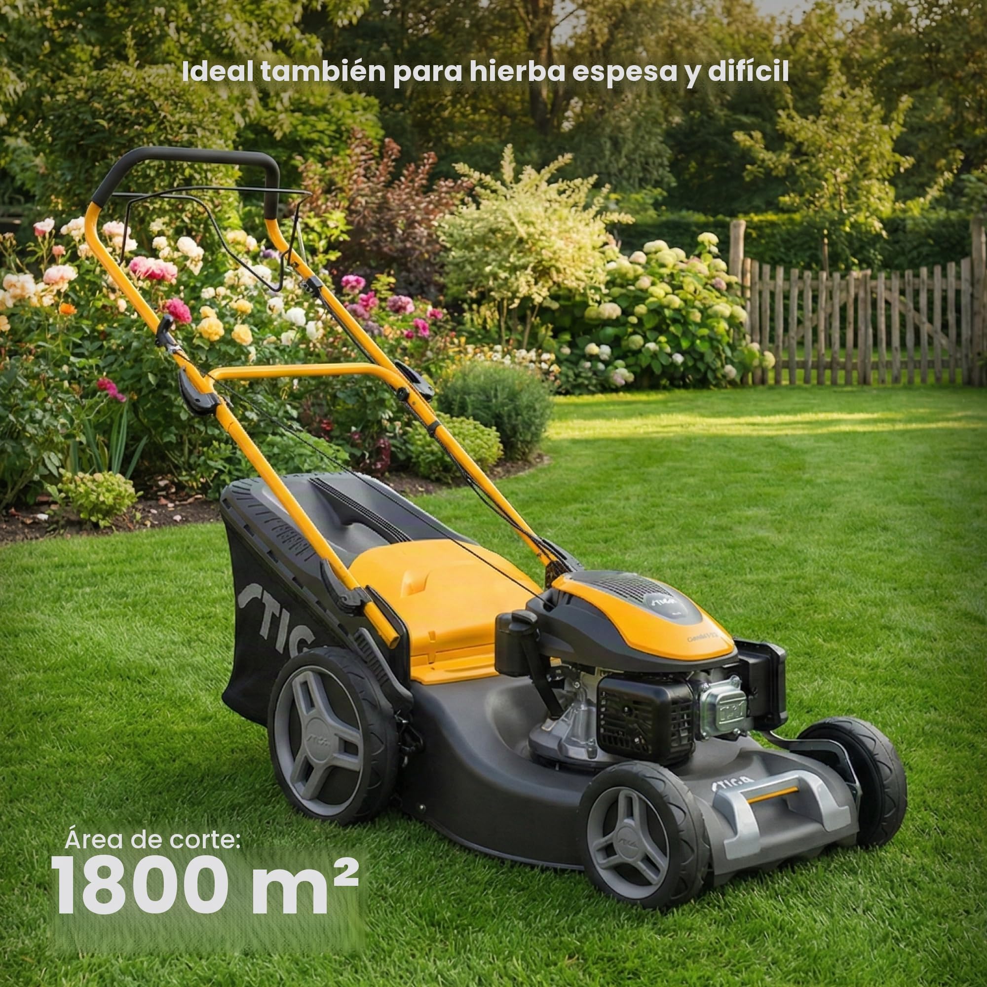 STIGA Combi 53 S - Cortacésped de Gasolina autopropulsado, Motor de 166 CC, Ancho de Corte de 51 cm, 3 en 1: colección, mantillo y Descarga Trasera, colector de césped de 60 L