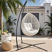 Vista 7 de AthLike - Soporte para columpio de hamaca, soporte en C para silla colgante, para exteriores, de acero sólido y resistente, solo la construcción