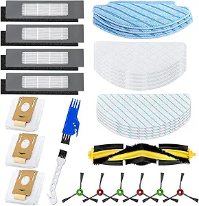 Replacement Parts for DEEBOT OZMO T8 AIVI T8 N8 Pro N8 Pro Plus T9+ N10 Plus Yeedi Vac 2 Pro Robot Vacuum, Main Brush, Filter, Side Brush, Mop Cloth Dust-bags Accessories LUXRILIX