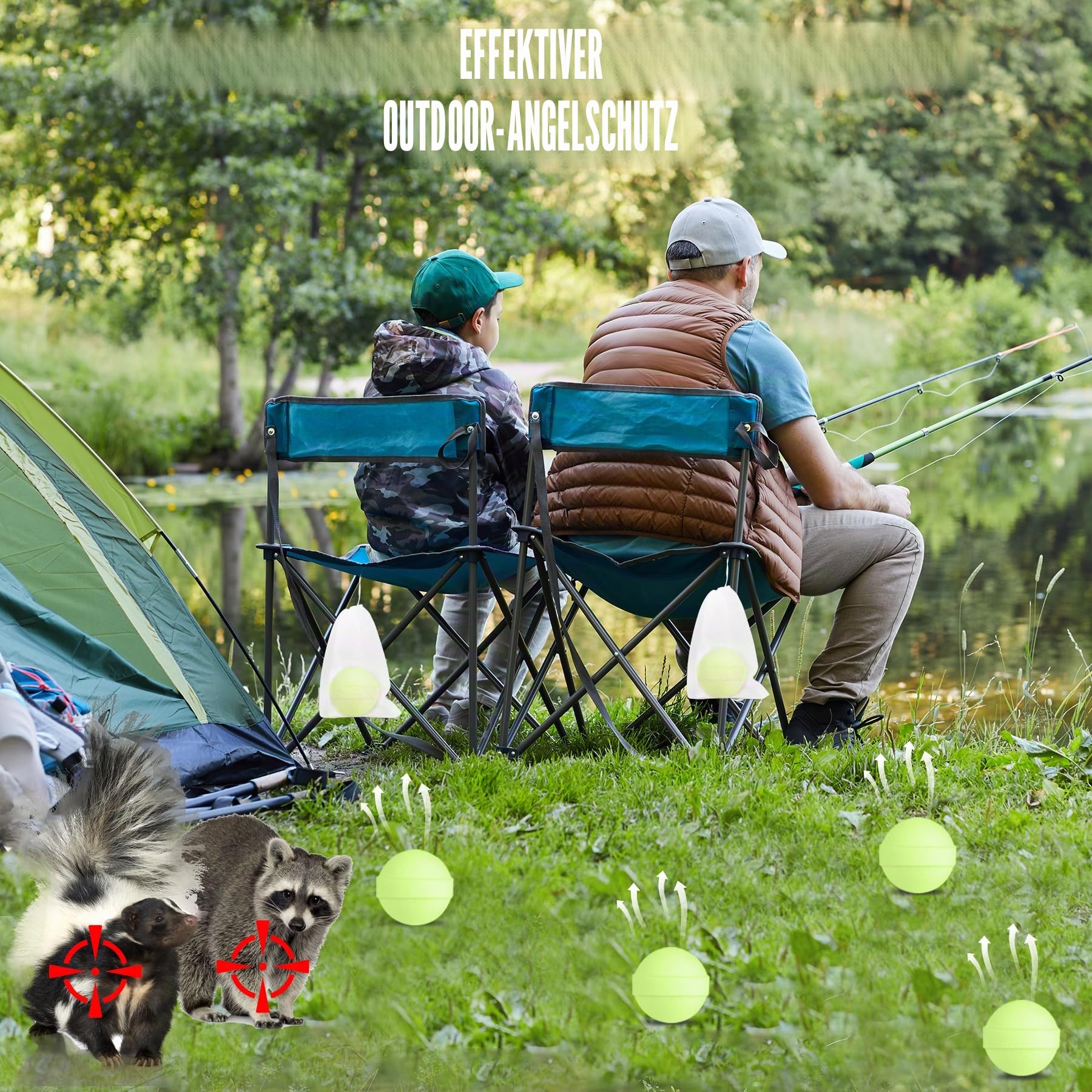 24 Stück Mäuseabwehr für Hof, natürliche Nagerabwehrbälle für draußen und drinnen, hält Schlangen, Eidechse und Nagetiere fern von Rasen, Hof, Garten, Camping, Angeln, Haustier sicher