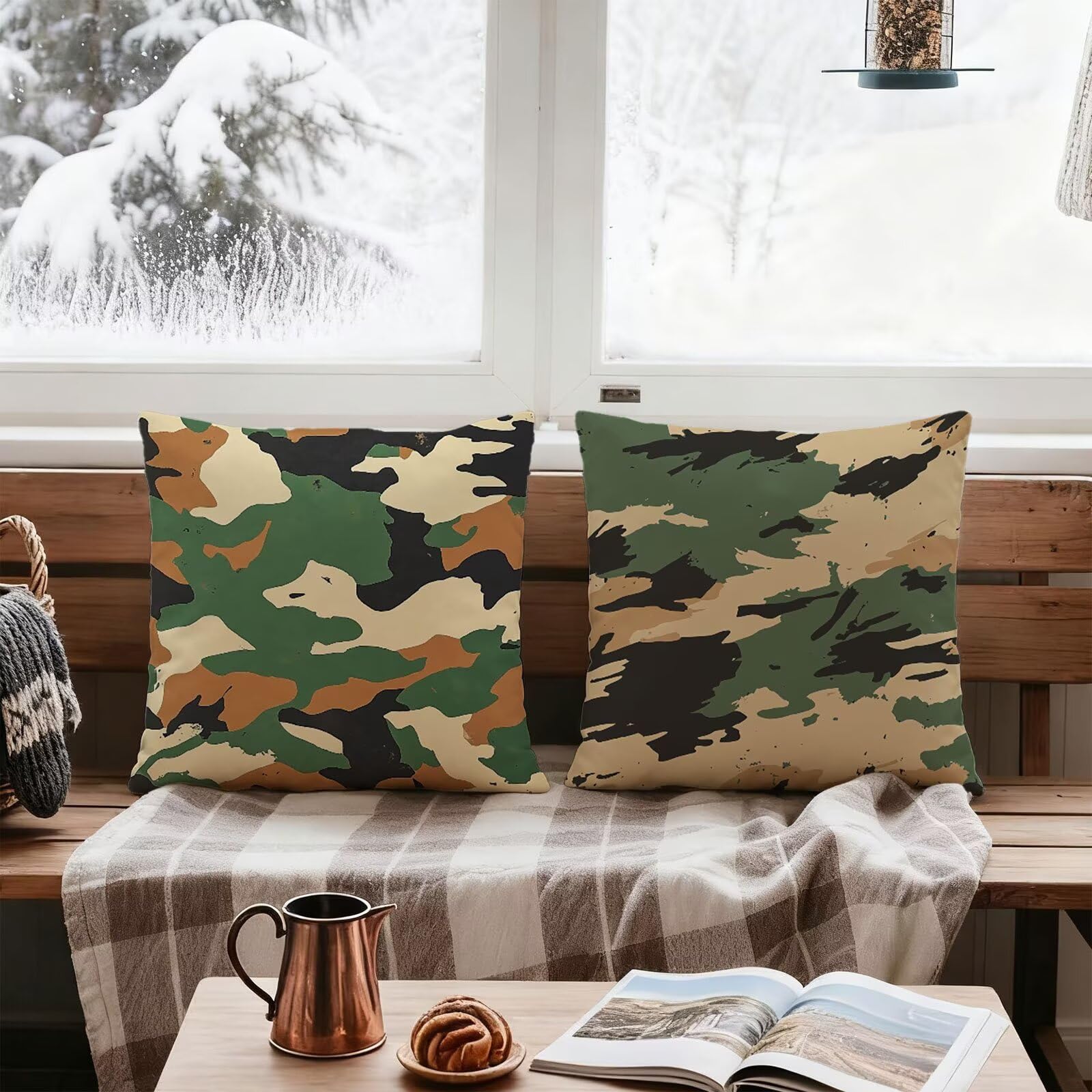 Verde Federe Cuscini Divan 60x60 Beige Federe Cuscino Letto Super Morbido Copricuscino Letto Set di 4 Cuscini Divano Decorazioni Autunnali Copricuscini Arredamento Casa, per Sedia Giardino E - 579