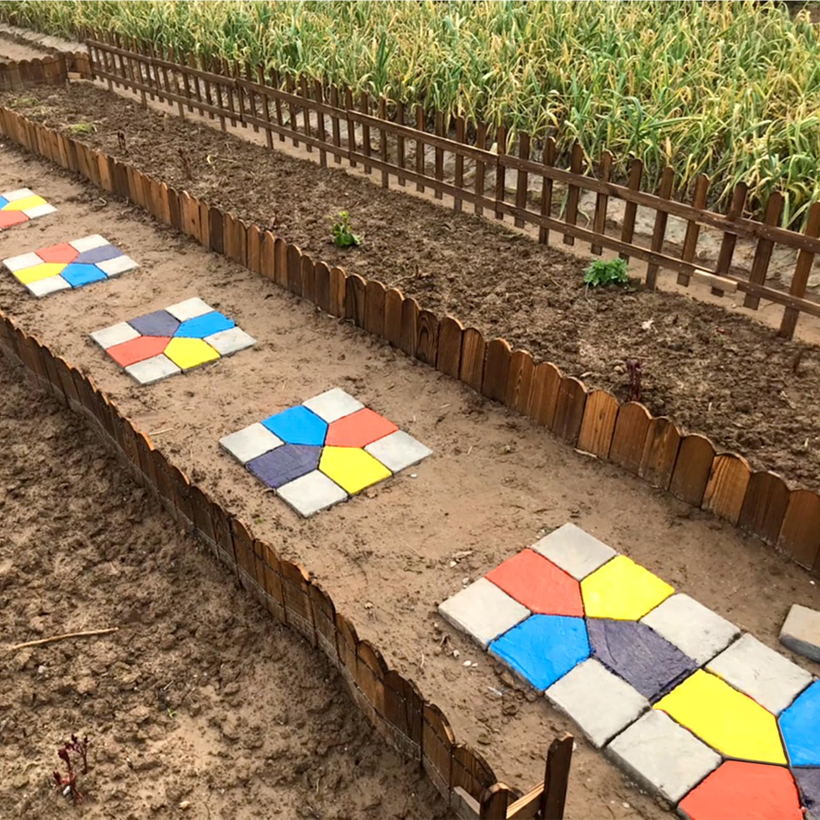 Molde de Plástico para Pavimento de Hormigón, 8 Rejillas, para Losas de Terraza y Caminos