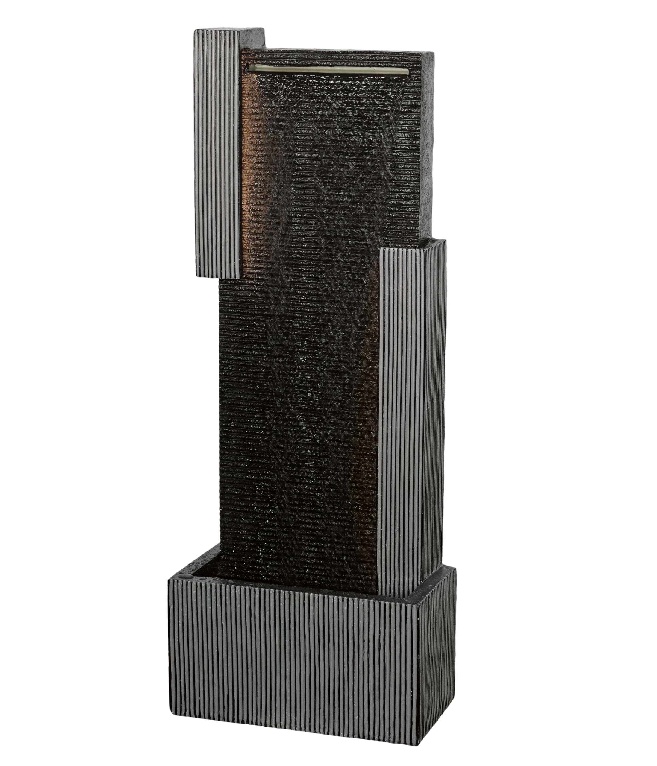 Dehner Minerva fontanna ogrodowa, odporna na mróz, do użytku na zewnątrz, z oświetleniem LED, ok. 100 x 38 x 23 cm, żywica poliestrowa, czarna