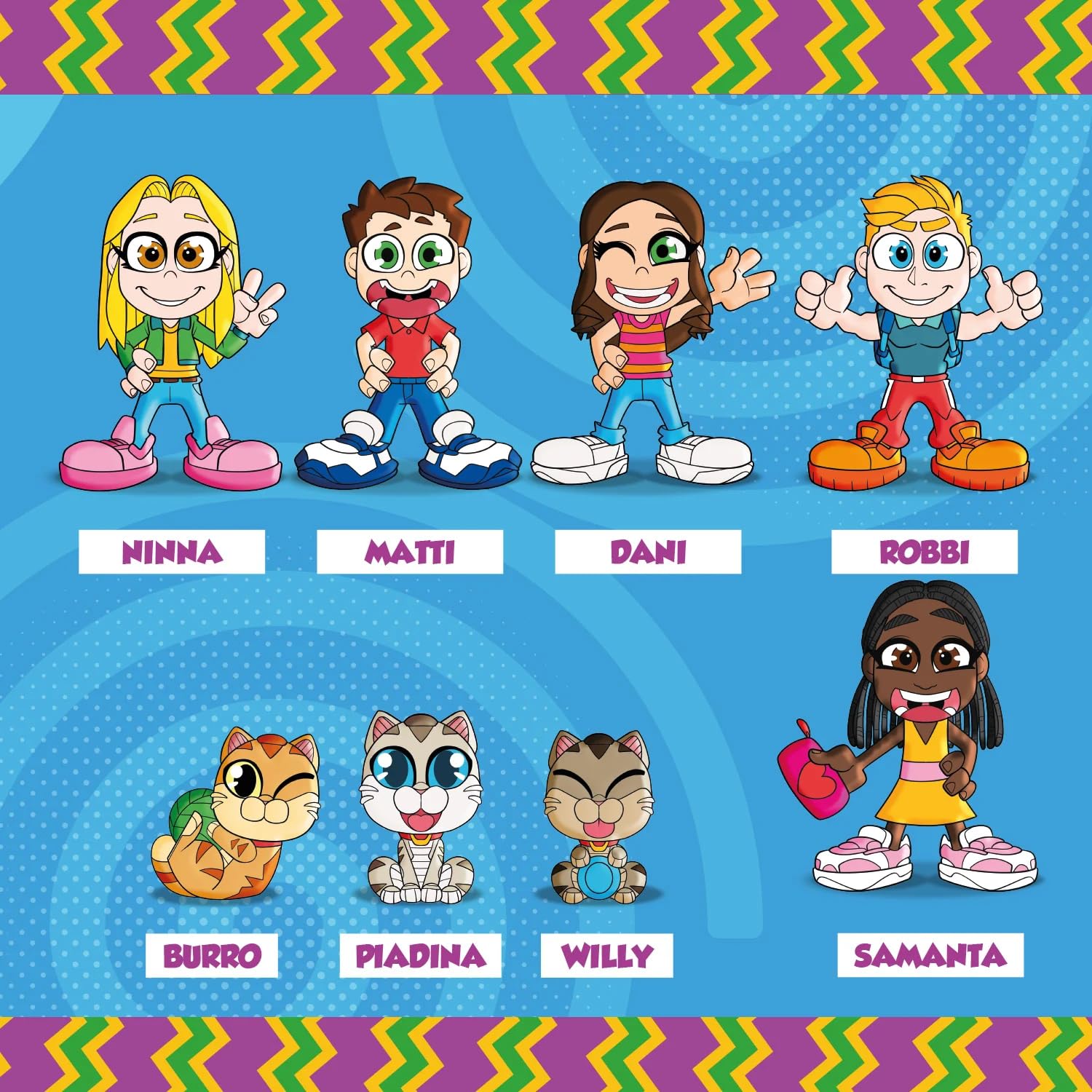NINNA e MATTI Giochi per Bambini, Pupazzetti 3D Intera Collezione Set Completo, 8 Personaggi Tutti Diversi