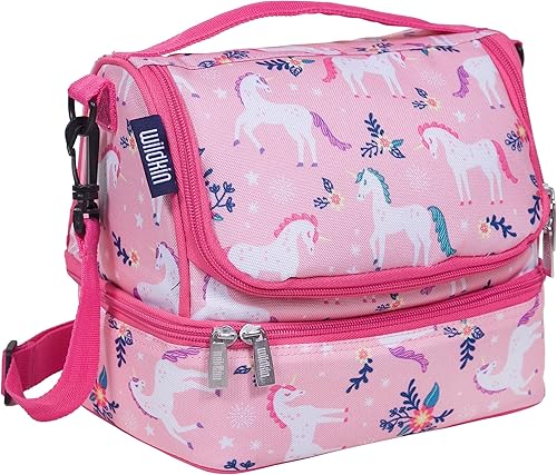 Wildkin- Lonchera aislada de dos compartimentos para niños y niñas, tamaño perfecto para empaquetar aperitivos calientes o fríos para la escuela y