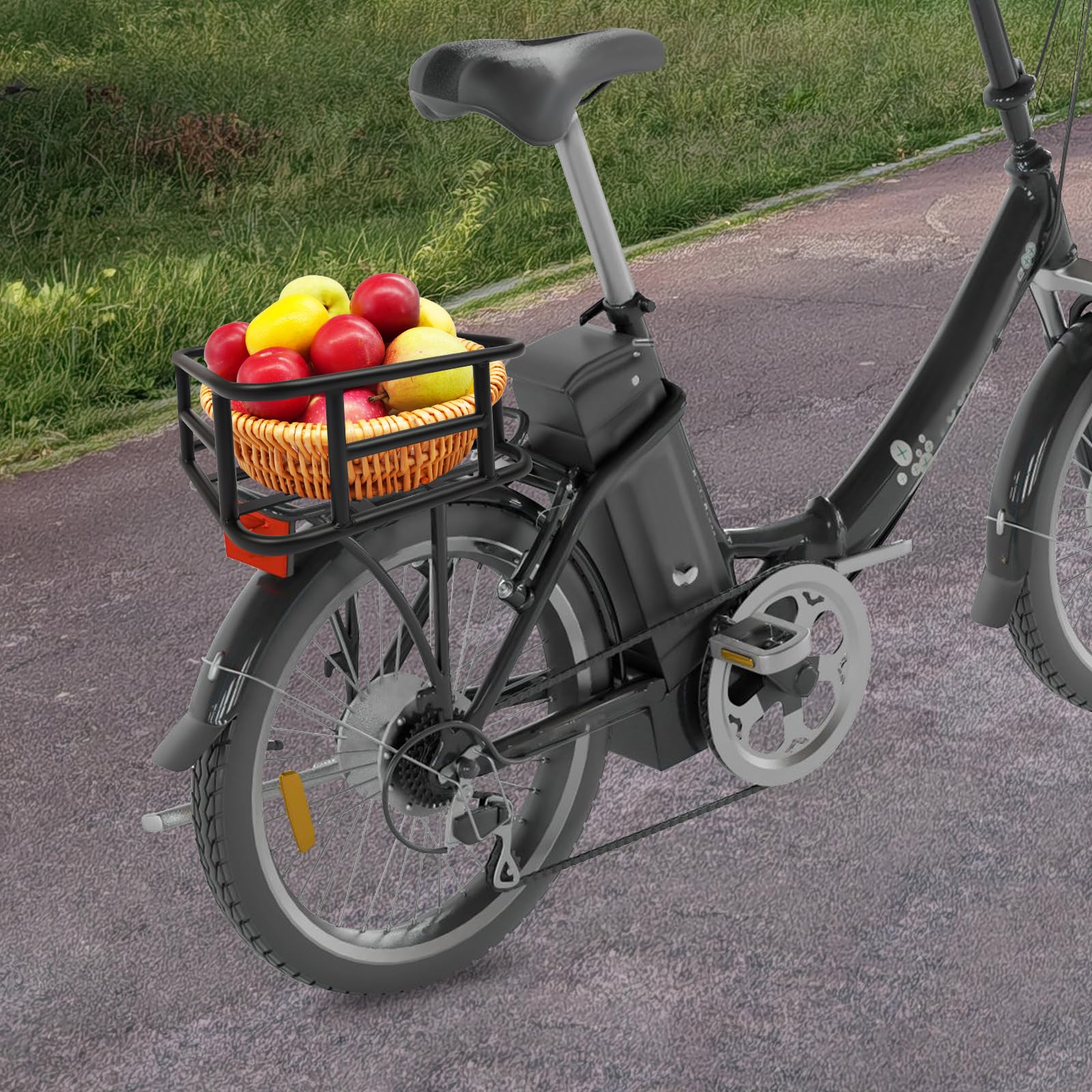Tylny kosz rowerowy, czarny, montowany z tyłu kosz rowerowy, 34,3 × 30,5 × 15 cm pojemności, nośność 15 kg, nadaje się do rowerów górskich i wyścigowych