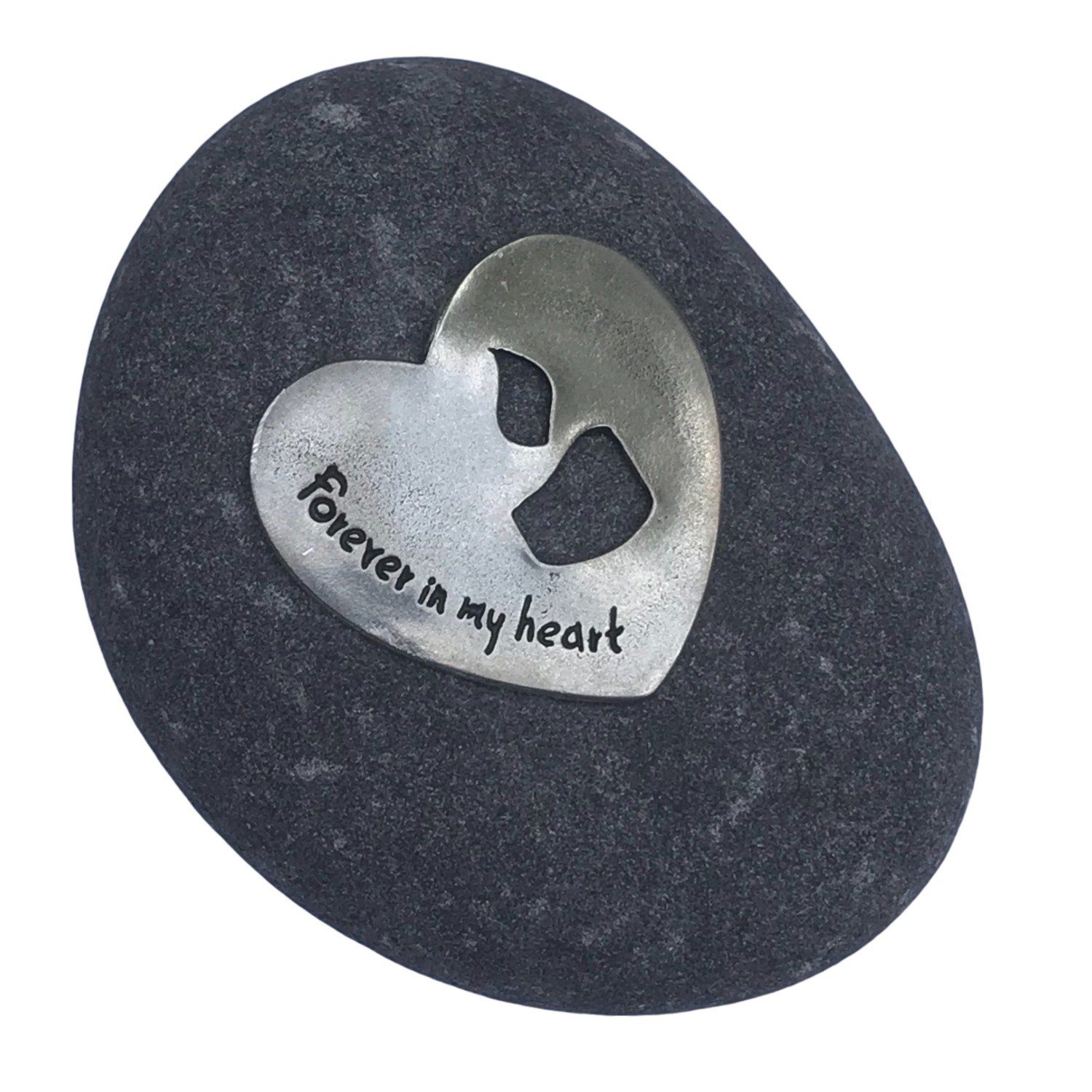 Whitney Howard Designs Sympathy Remembrance Gift - Forever in My Heart River Stone with Candle Motif - Memorial Garden Stone Bereavement Gift for Loss