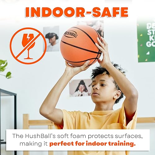 Miniatura 4 de Baloncesto silencioso tamaño 7 (29.5 pulgadas), listo para jugar, baloncesto interior sin aire ranurado para regates silenciosos, bola de espuma de