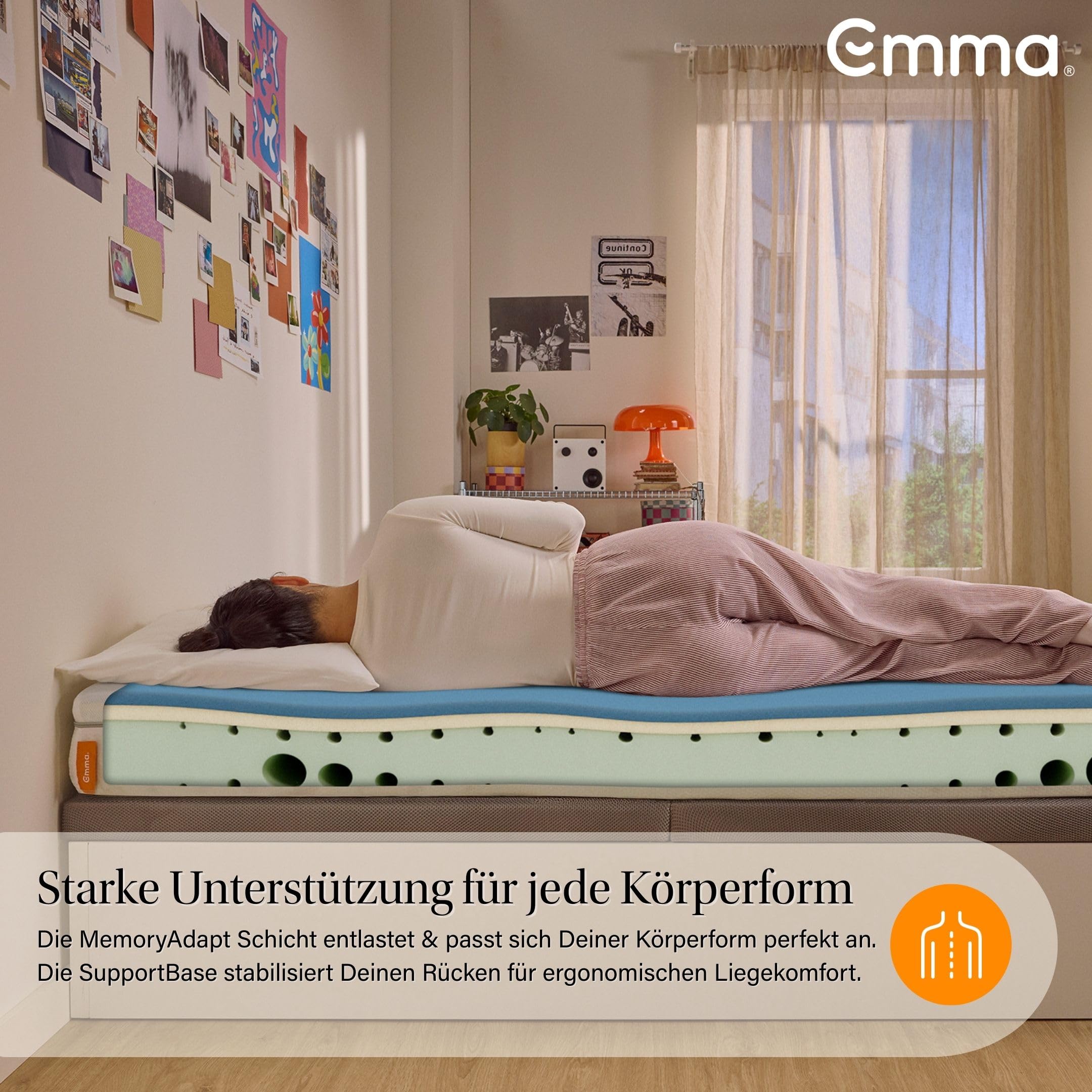 Emma One+ Matratze 140x200 H3 Hart – Kühlende & atmungsaktive 3-Zonen-Schaummatratze – Ergonomisch, Klimaregulierend & Waschbarer Bezug… – Ansicht 4