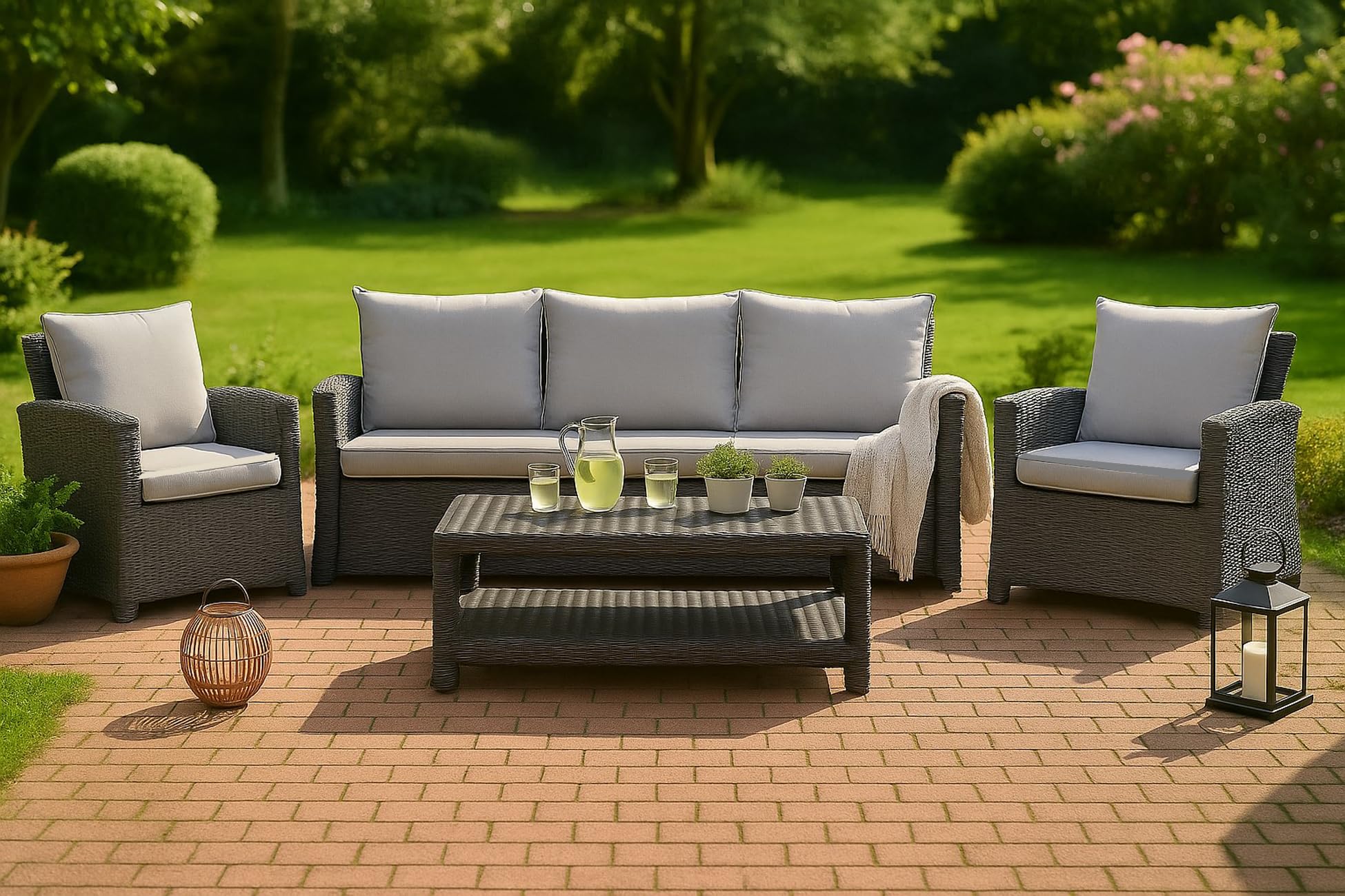 Bankauflage - Outdoor sitzkissen für Gartenbank für polyrattan- Polster Auflage Outdoor - Bankpolster Auflage für Hollywoodschaukel Rattan Sitzbank (Hellgrau, 140x60x50cm)
