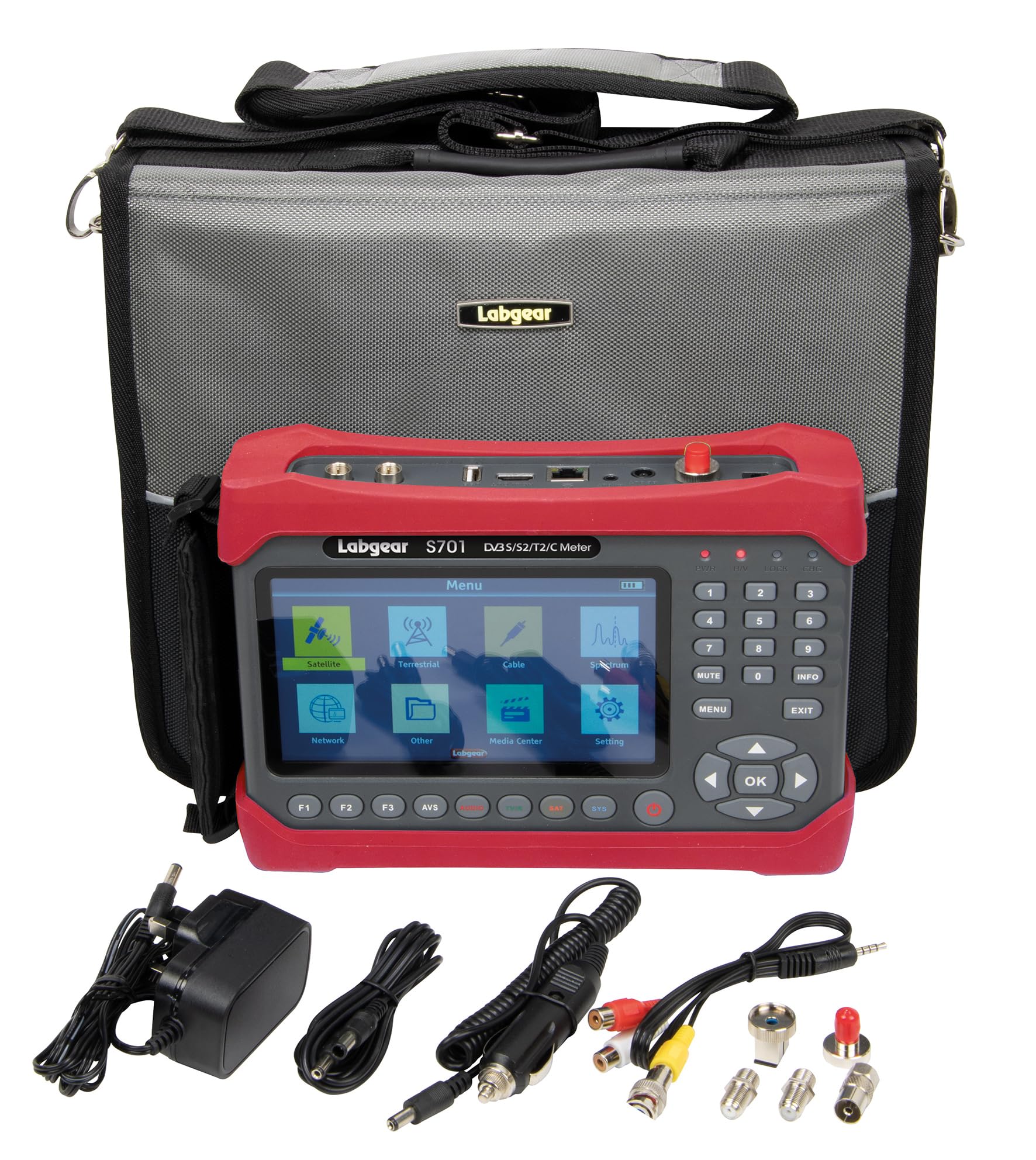 Labgear Medidor de señal Digital S701 KU/medidor multiplataforma de Banda Ancha Analizador de Espectro DVB-S2, T2, DVB-C