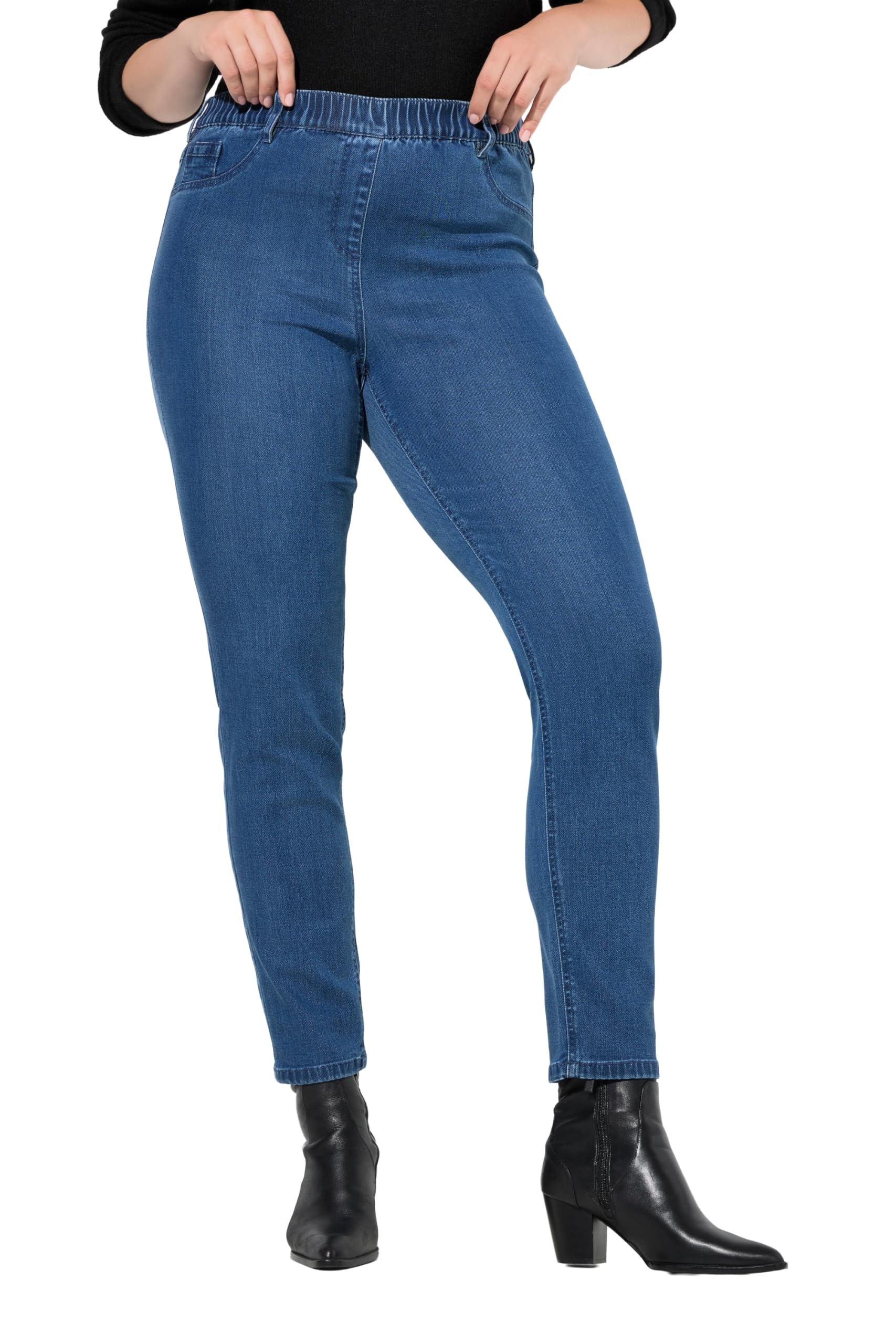 Ulla Popken Damen große Größen Übergrößen Plus Size Jeggings Sienna, schmales Bein, Elastikbund, Lyocell-Mix 845937
