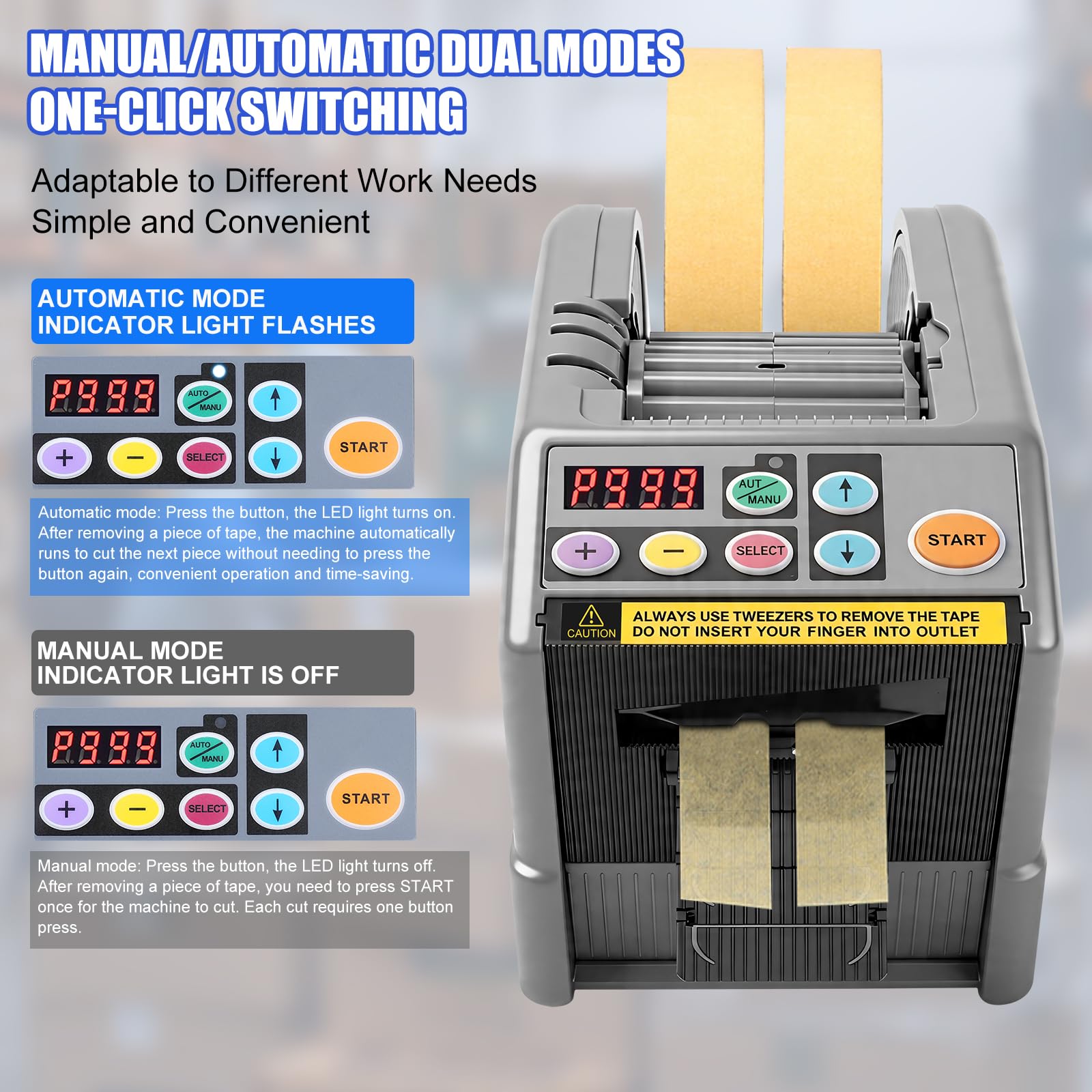 Dispensador automático de cinta adhesiva, cortador de cinta eléctrica para ancho de banda 6 – 60 mm, longitud 999 mm, cortador de cinta para cinta de regalo, cinta adhesiva, ancho de banda