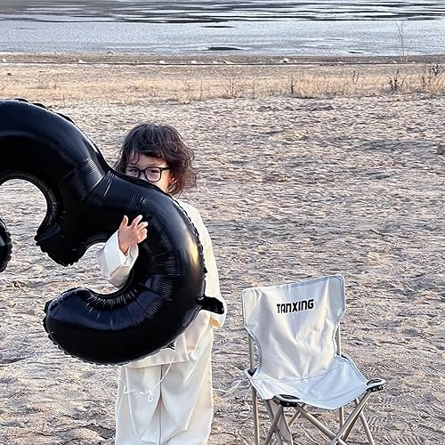 Miniatura 10 de Globo de Mylar de aluminio negro de 40 pulgadas  Decoraciones de cumpleaños 10 para niñas y niños  Globo de cumpleaños 10 para niñas y niños