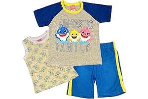 Baby Shark, Doo Doo, Doo 3 Piece Short Set For Toddlers and Kids