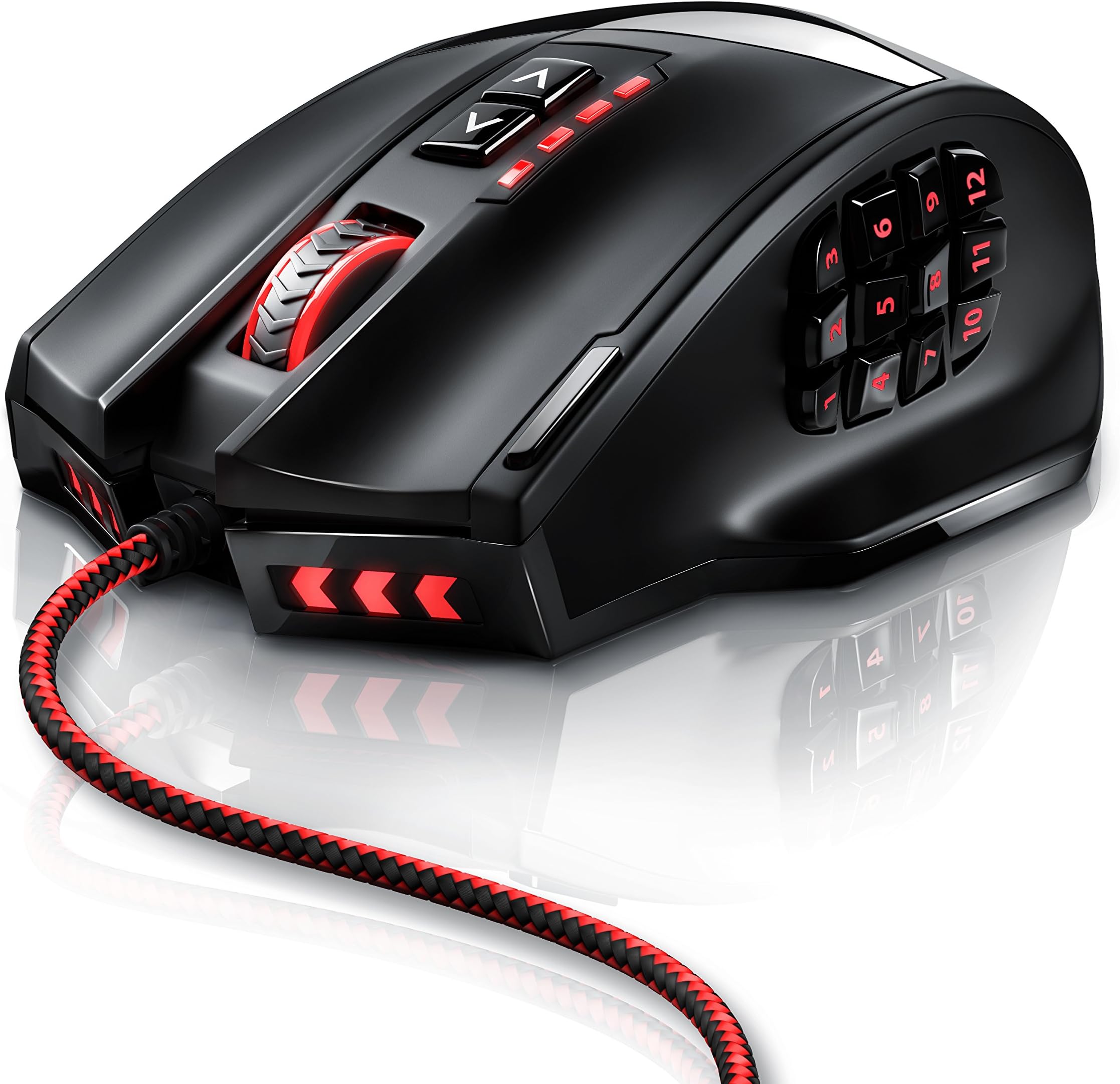 zelotes Gaming Maus,12 programmierbare Tasten RGB Gaming Maus,4000DPI Ergonomische Maus mit
