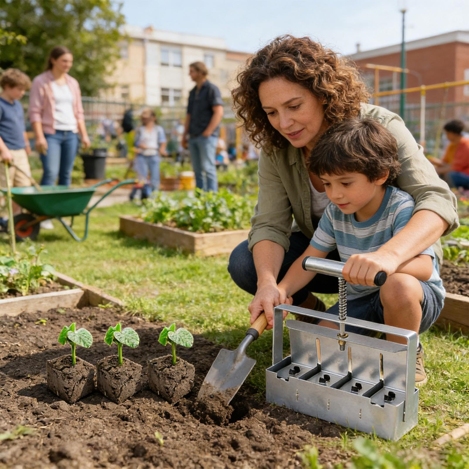 Herramienta Para Crear Bloques de Tierra Kit de Cultivo Ayuda de Plantación | Fabricante Manual de Bloques de Tierra Para Lechuga Verduras Flores Jardín Granja