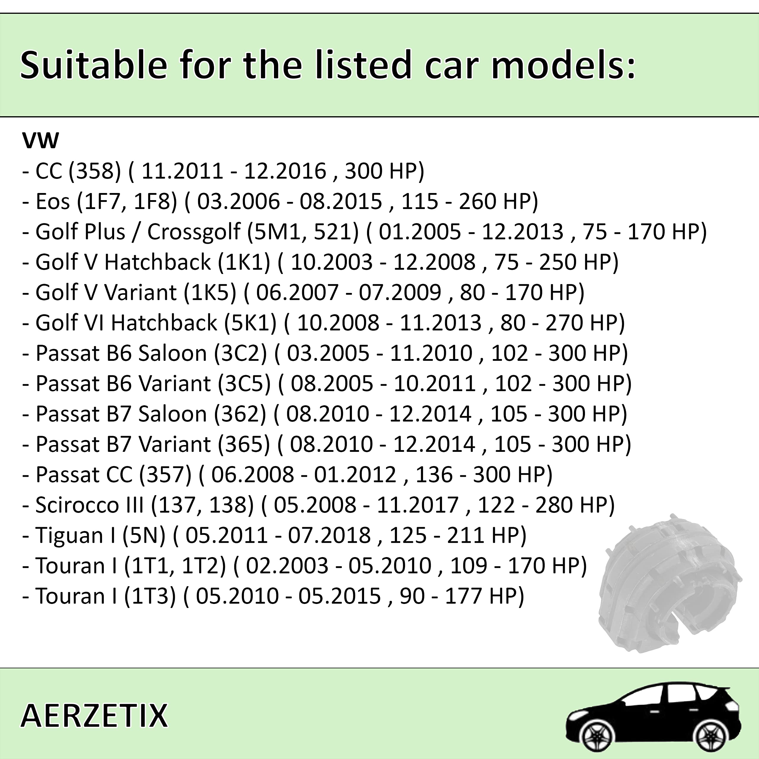 AERZETIX - C66626 - Lot de 2 Suspensions, stabilisateur - côté de montage: des deux côtés de l'essieu arrière - compatible avec numéros ОЕ 1K0 511 327AS