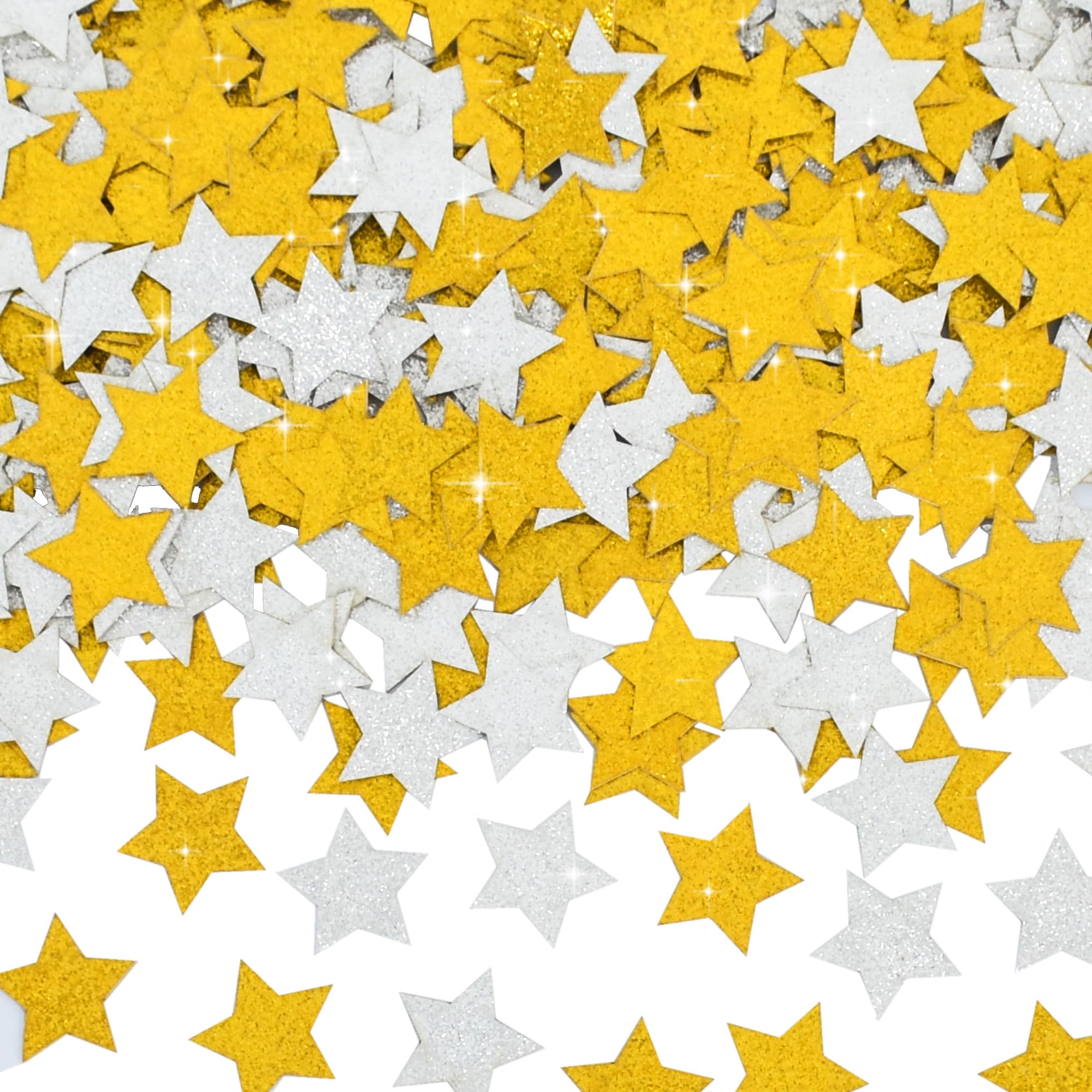 300Pcs Glitter Star Confetti Gold Silver Shiny Paper Table Confetti