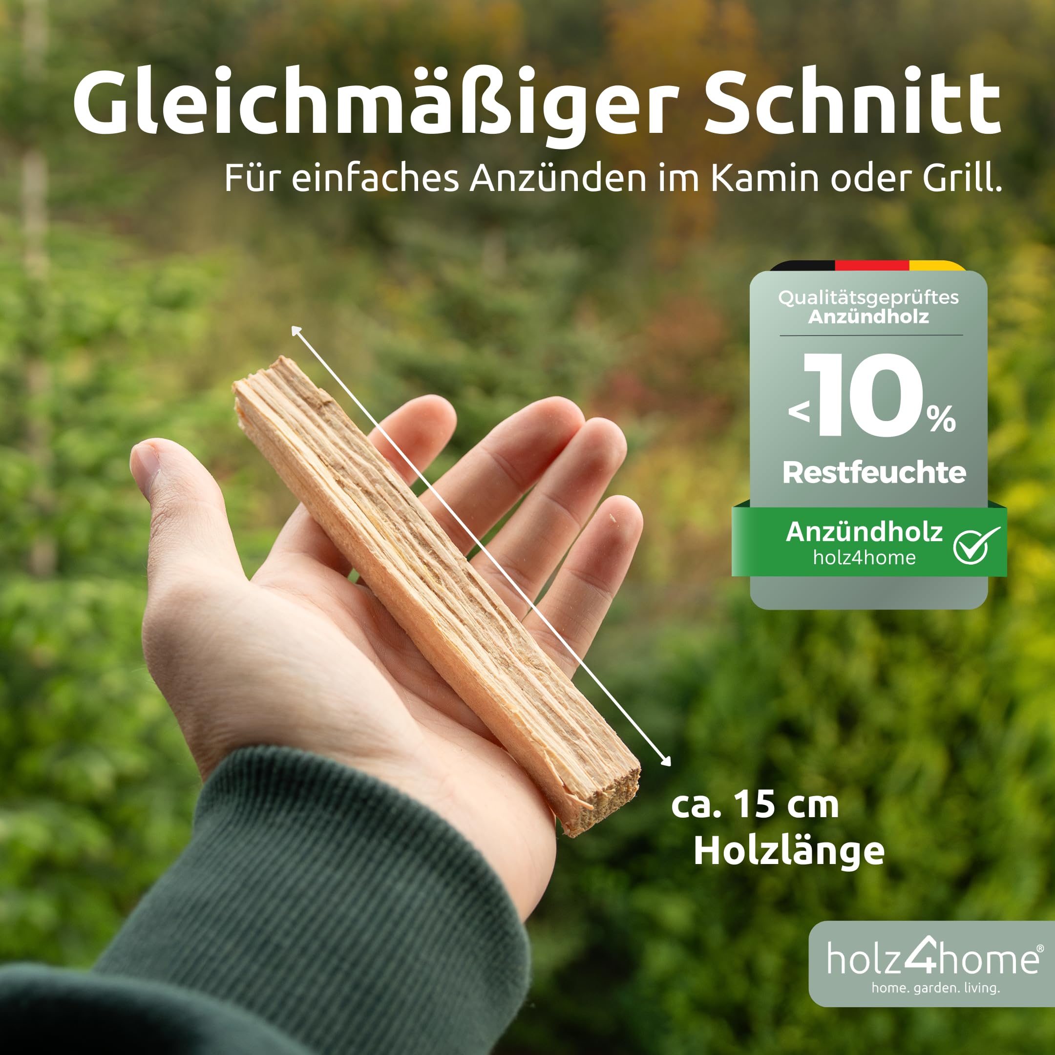 holz4home® Anfeuerholz Getrocknet 30kg I Nadelholz Anzündholz Ofenfertig Trockenes Anmachholz I Ideales Anfeuerholz für Grill Kamin Ofen BBQ Smoker als Kaminanzünder Grillanzünder
