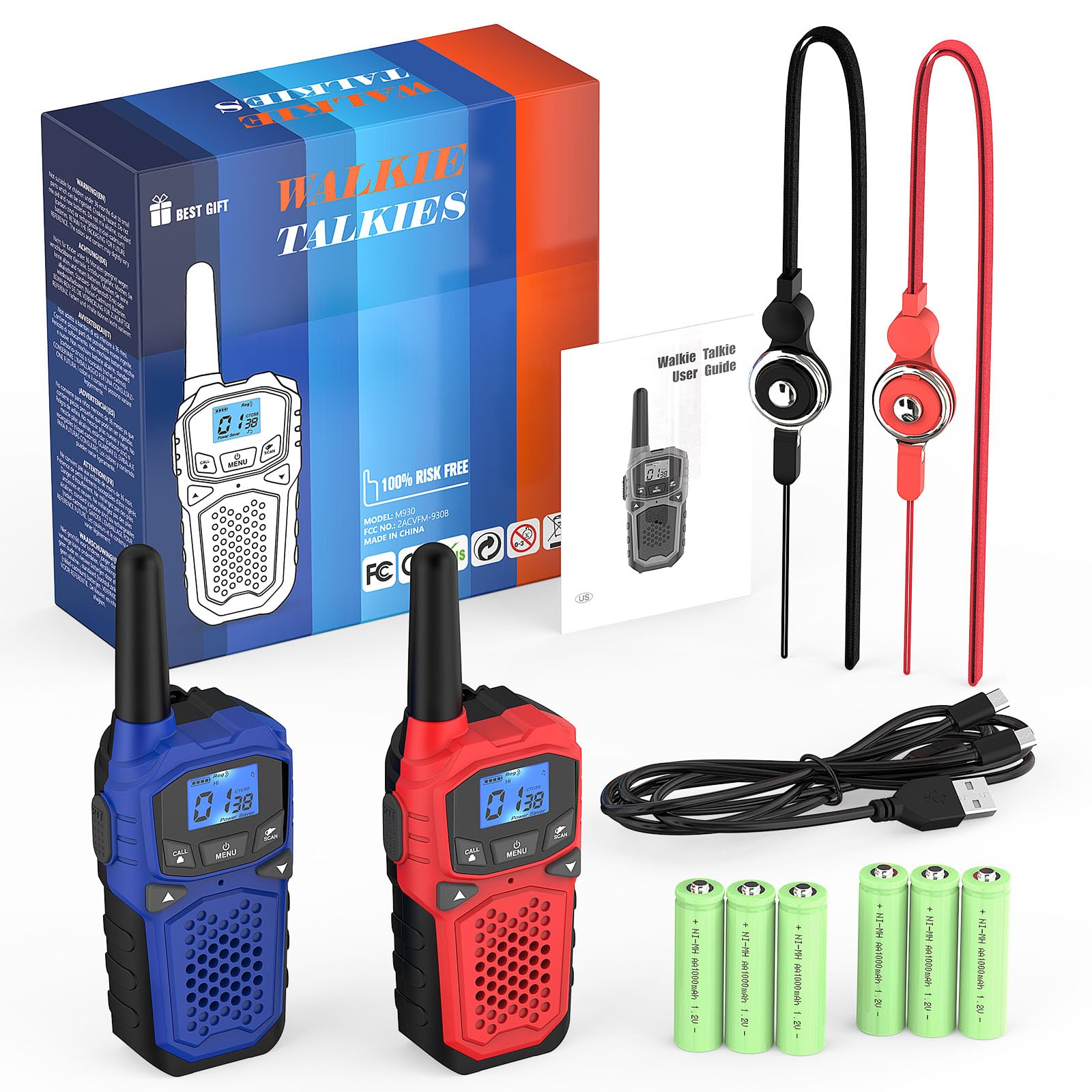 Walkie Talkies para adultos, radio bidireccional de largo alcance  para camping, senderismo, accesorios de senderismo, equipo de campamento, regalo de cumpleaños de Navidad para niños, sirena 7