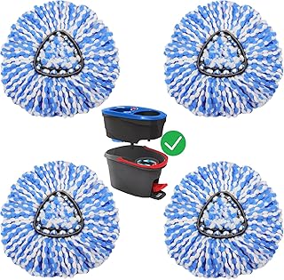 Spin Mop Replacement Head Compatible with O-Cedar 2-Tank Dual System RinseClean Microfiber Spin mop Refill for O Cedar Mop Replace Head (4 Pack)