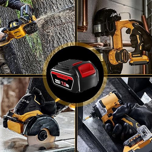 Miniatura 7 de FERRYBOAT Paquete de 2 baterías de repuesto de 7.0Ah para Dewalt 20V Max, compatible con baterías de iones de litio de 20 voltios DCB200 DCB204