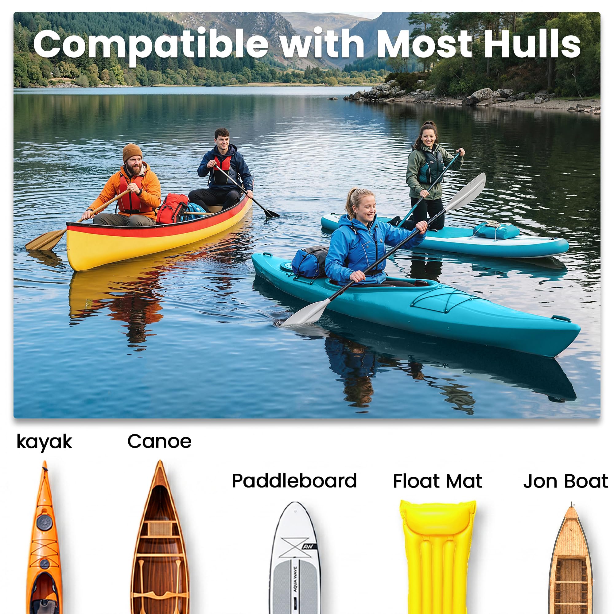 HOMCOM Chariot de transport trolley pour kayak, stand-up paddle, canoë avec sangle, grandes roues et cadre en aluminium dim. 70L x 40L x 42H cm noir et rouge