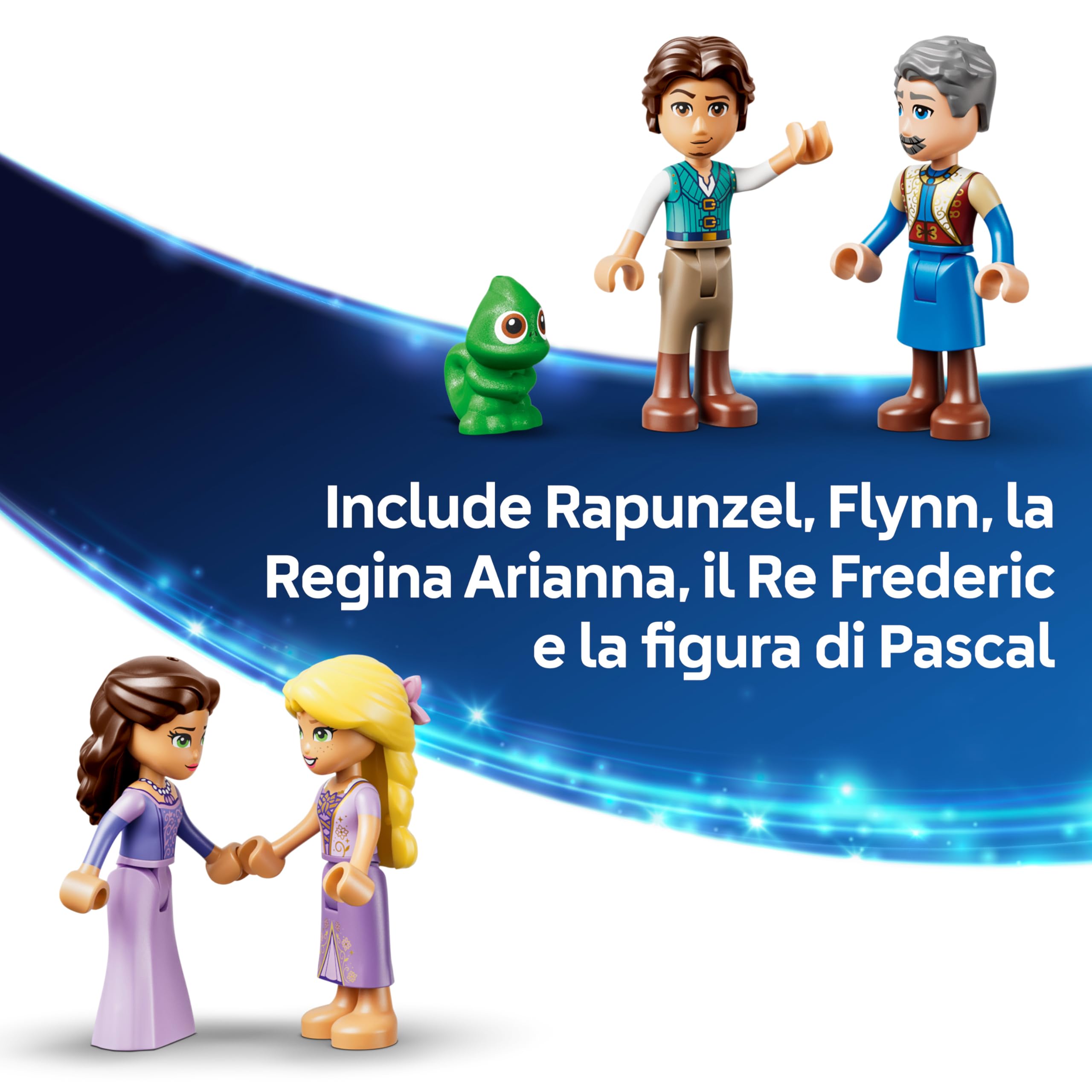 LEGO | Disney Princess Il Castello di Rapunzel Giocattolo - Modello da Esposizione con 4 Mini Bamboline, Figura di Pascal e Accessori - Regalo di Compleanno per Bambine da 6 Anni in su e Fan - 43297