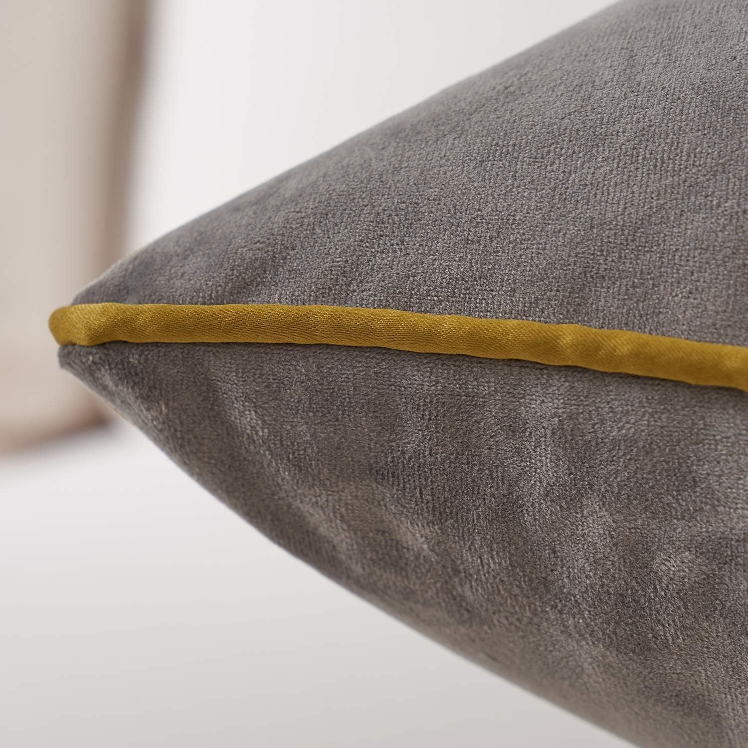 Avigers 12 x 20 Inch Gray Gold Leather Striped Lines Velvet Cushion Case Luxury Modern Throw Pillow Cover Decorative Pillow for Couch Living Room Bedroom Car - Image 4