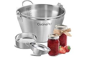 2 Gallon Stainless Steel Maslin Jam Pan, 8 Quarts- Pot with Strainer...