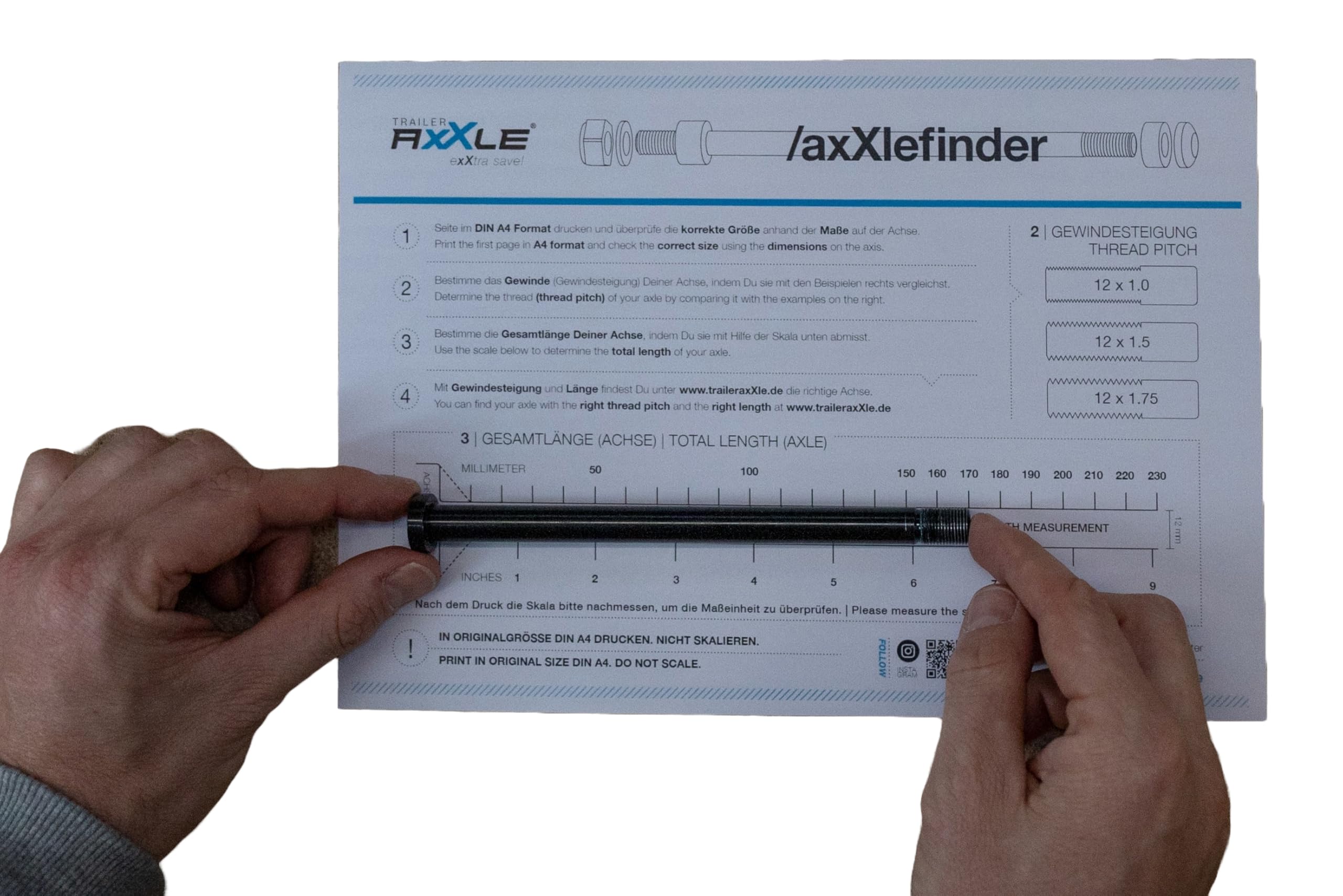 Trailer AxXle | Die Steckachse für Fahrradanhänger mit Universal-Adapter | Made in Germany
