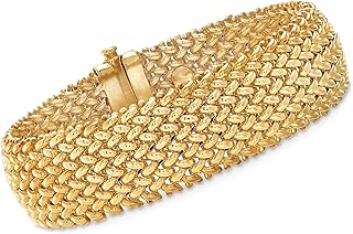 Ross-Simons Italian 14kt Yellow Gold Wide Riso Link Bracelet - coolthings.us
