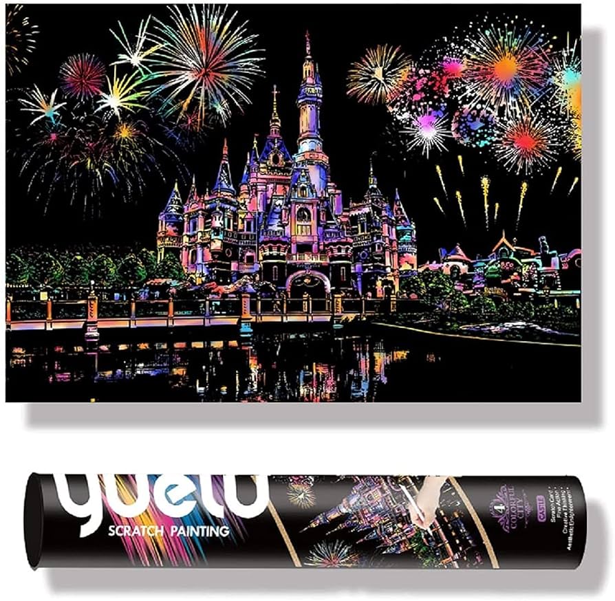 本日限定値下げ8,000円★　スクラッチアート　　NEW YORK　完成品 スクラッチアート 4枚入 削るだけ 塗り絵 美しい アート