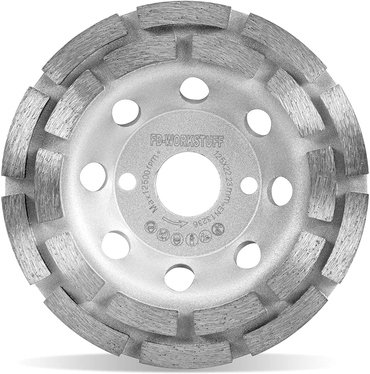 Meule boisseau diamantée FD-Workstuff Premium Ø 125 mm x 22,3 mm 2 rangées pour béton granit