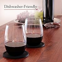 Vista 5 de Barvivo - Juego de 8 posavasos de silicona, duraderos y antideslizantes para mesas de café, tazas, copas de vino y cócteles, aptos para lavavajillas