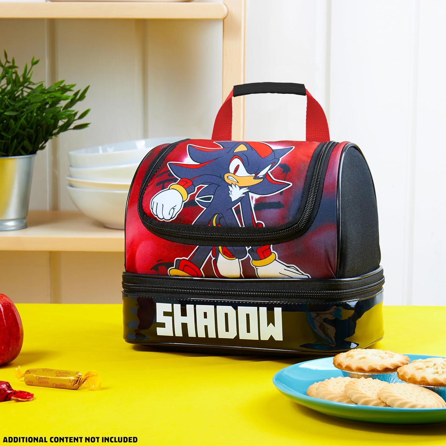 Get Trend SONIC THE HEDGEHOG Lunch Box Shadow Insulated with Two Compartments for Kids Teens Travel Picnic Beach (Black Shadow)