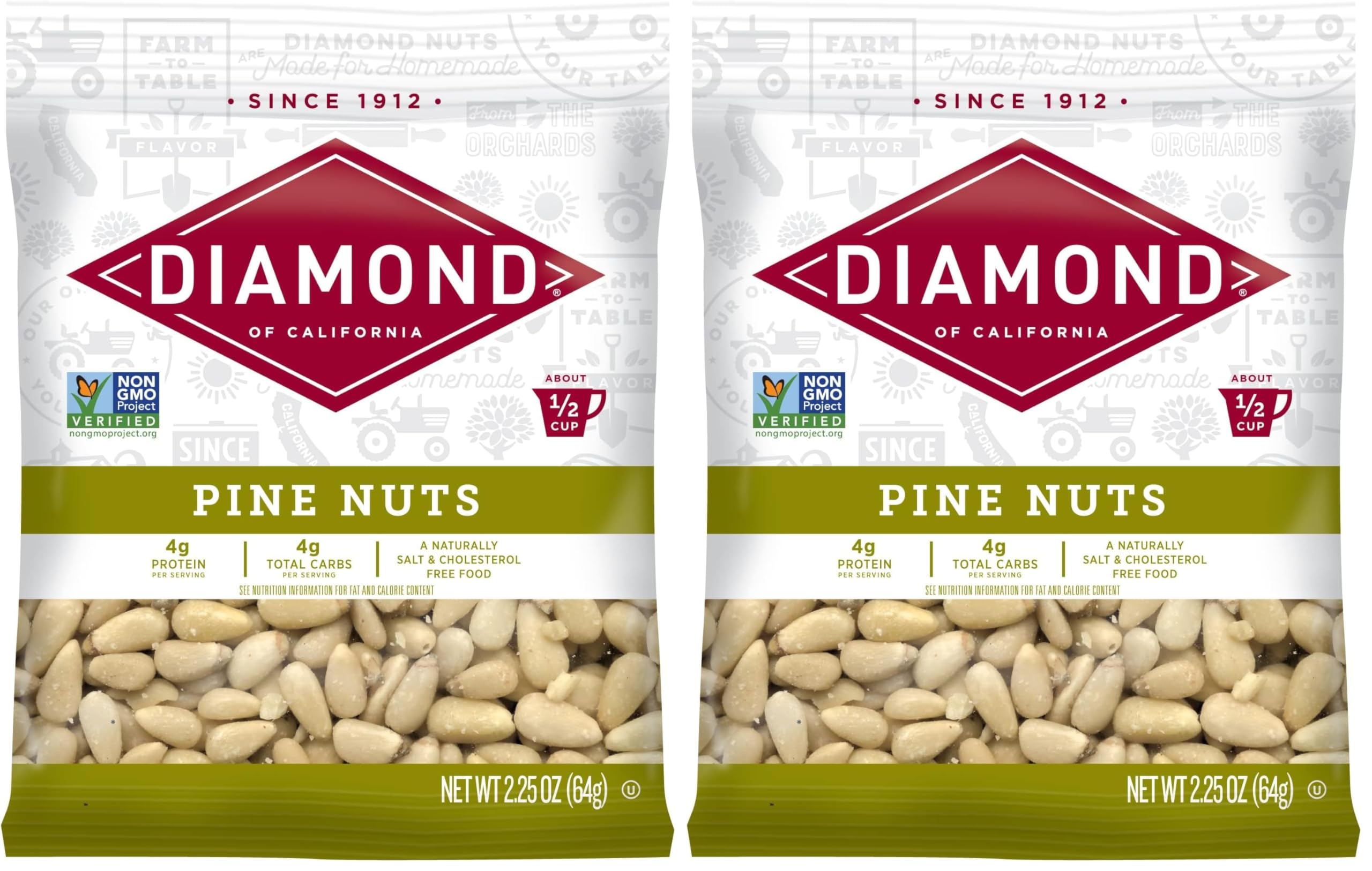 Diamond of California Pine Nuts, 2.25 oz (Pack of 2)